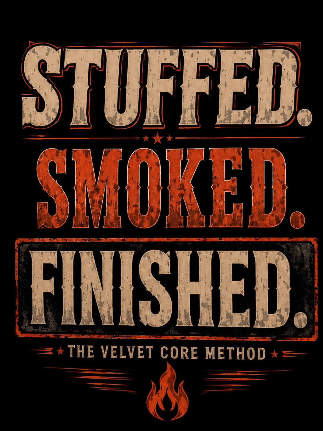 Stuffed Smoked Finished shirt design by Smokey Situation BBQ & Catering
